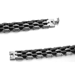 Quality and Quantity Assured Male Titanium Silicone Bracelet 