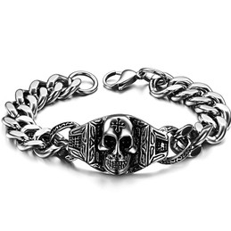 Superior Quality Skull Titanium Bracelet 
