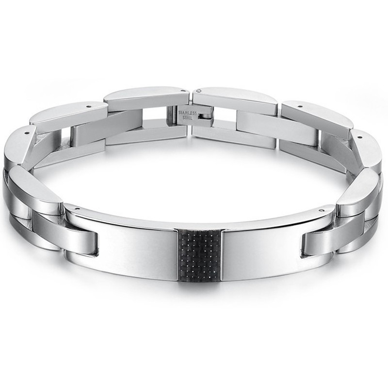The Queen of Quality Male Black Carbon Fiber Titanium Bracelet 