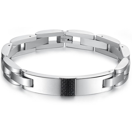 The Queen of Quality Male Black Carbon Fiber Titanium Bracelet 