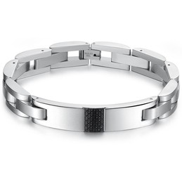 The Queen of Quality Male Black Carbon Fiber Titanium Bracelet 