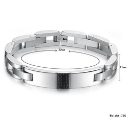 The Queen of Quality Male Black Carbon Fiber Titanium Bracelet 