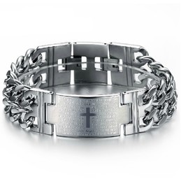 Easy to Use Male Cross Titanium Bracelet 