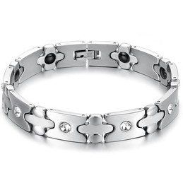 Superior Quality Health Titanium Bracelet With Diamond