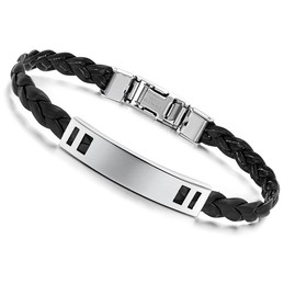 Easy to Use Female Titanium Leather Bangle 