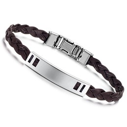 Easy to Use Female Titanium Leather Bangle 