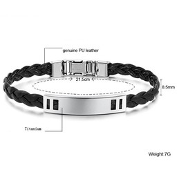 Easy to Use Female Titanium Leather Bangle 