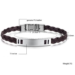 Easy to Use Female Titanium Leather Bangle 
