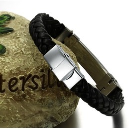 Reliable Quality Classic Titanium Leather Bangle 