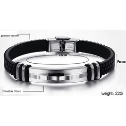 Excellent Quality Concise Titanium Silicone Bangle 
