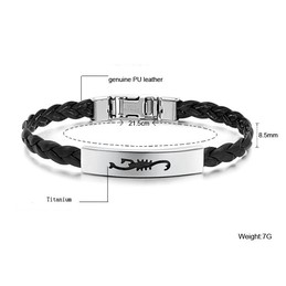 Superior Quality Female Titanium Leather Bangle 