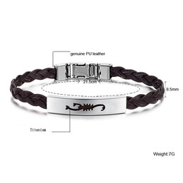Superior Quality Female Titanium Leather Bangle 