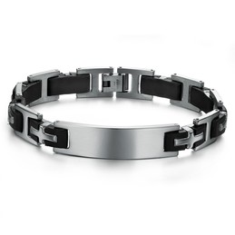 Durable in Use Male Titanium Silicone Bangle 