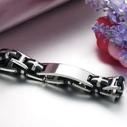 Durable in Use Male Titanium Silicone Bangle 