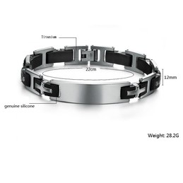Durable in Use Male Titanium Silicone Bangle 