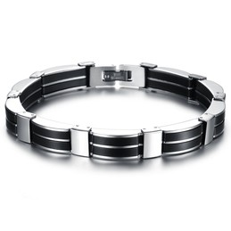 Reliable Reputation Male Concise Titanium Silicone Bangle