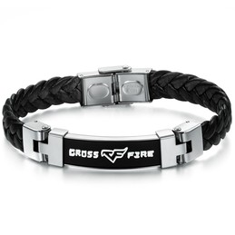 Reliable Reputation Titanium Leather Bangle 