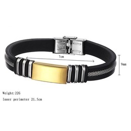 World-wide Renown Male Charm Titanium Silicone Bangle 