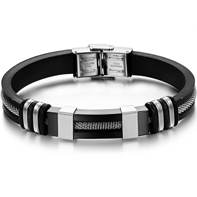 Quality and Quantity Assured Titanium Silicone Bangle 