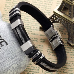 Quality and Quantity Assured Titanium Silicone Bangle 