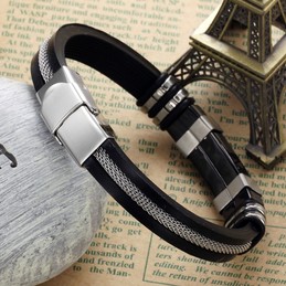 Quality and Quantity Assured Titanium Silicone Bangle 