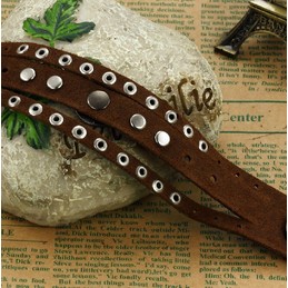 Excellent Quality Male Retro Titanium Leather Bangle 