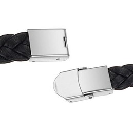 Wide Varieties Male Titanium Leather Bangle 