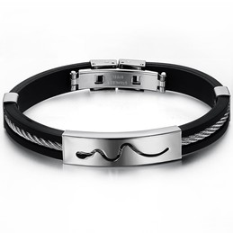 Durable in Use Hollow Titanium Silicone Bangle 