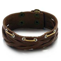 Superior Quality Titanium Leather Bangle 