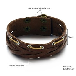 Superior Quality Titanium Leather Bangle 