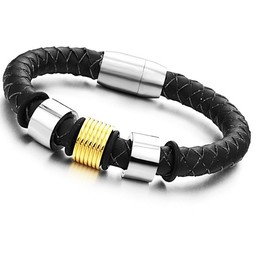Stable Quality Female Titanium Leather Bangle 