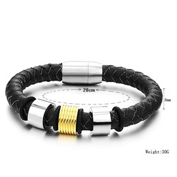 Stable Quality Female Titanium Leather Bangle 