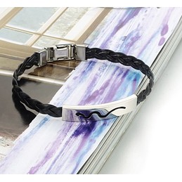 Reliable Reputation Female Titanium Leather Bangle 
