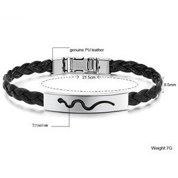 Reliable Reputation Female Titanium Leather Bangle 