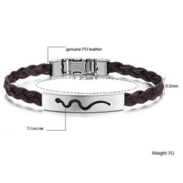 Reliable Reputation Female Titanium Leather Bangle 