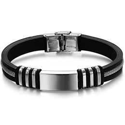 Wide Varieties Titanium Silicone Bangle 