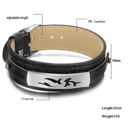 Reliable Quality Black Titanium PU Bangle 
