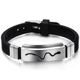 Wide Varieties Titanium Silicone Bangle 