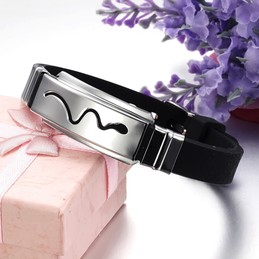 Wide Varieties Titanium Silicone Bangle 