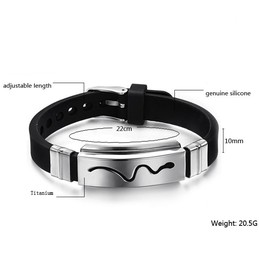 Wide Varieties Titanium Silicone Bangle 