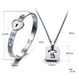 Wide Varieties Lock Titanium Bangle For Lovers 