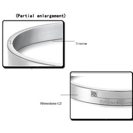Excellent Quality Concise Titanium Bangle For Lovers With Rhinestone
