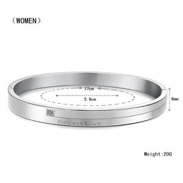 Excellent Quality Concise Titanium Bangle For Lovers With Rhinestone