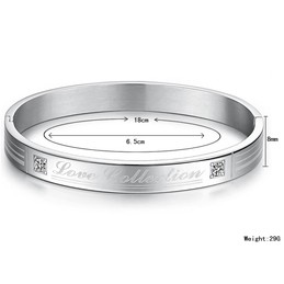 Quality and Quantity Assured Titanium Bangle For Lovers With Rhinestone