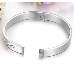 Excellent Quality Titanium Bangle For Lovers With Rhinestone