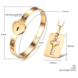 Reliable Reputation Lock Shape Titanium Bangle For Lovers 