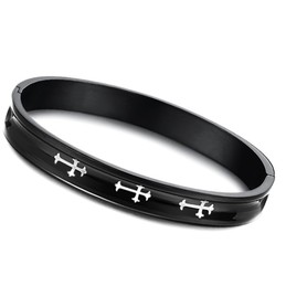 Durable in Use Cross Titanium Bangle For Lovers  