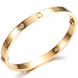 Reliable Quality Female Titanium Bangle With Rhinestone