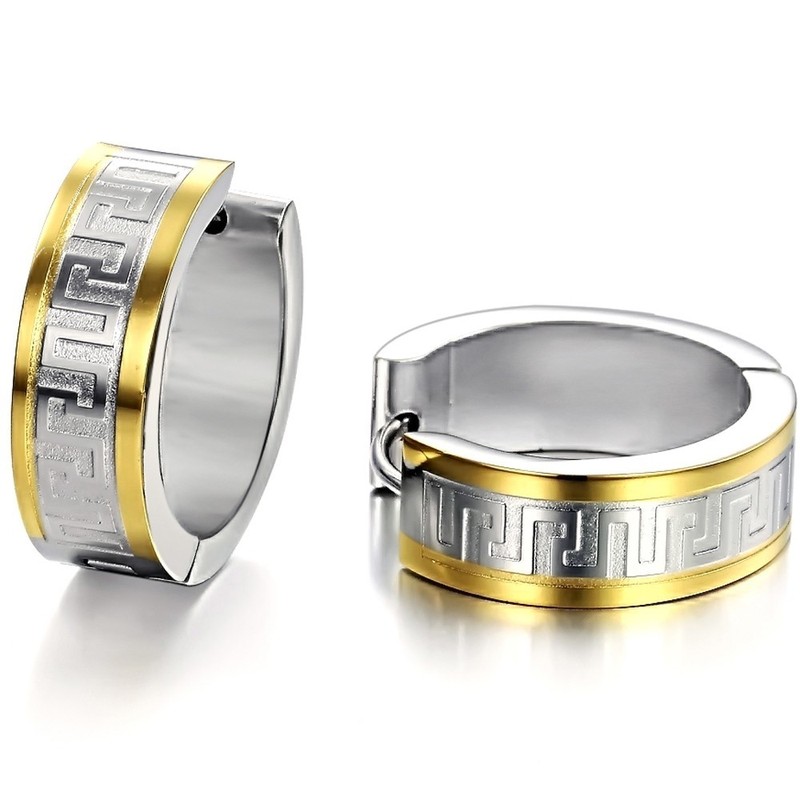 High Quality Wall Pattern Titanium Earrings 
