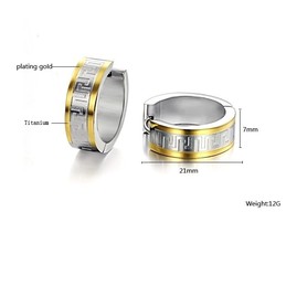 High Quality Wall Pattern Titanium Earrings 